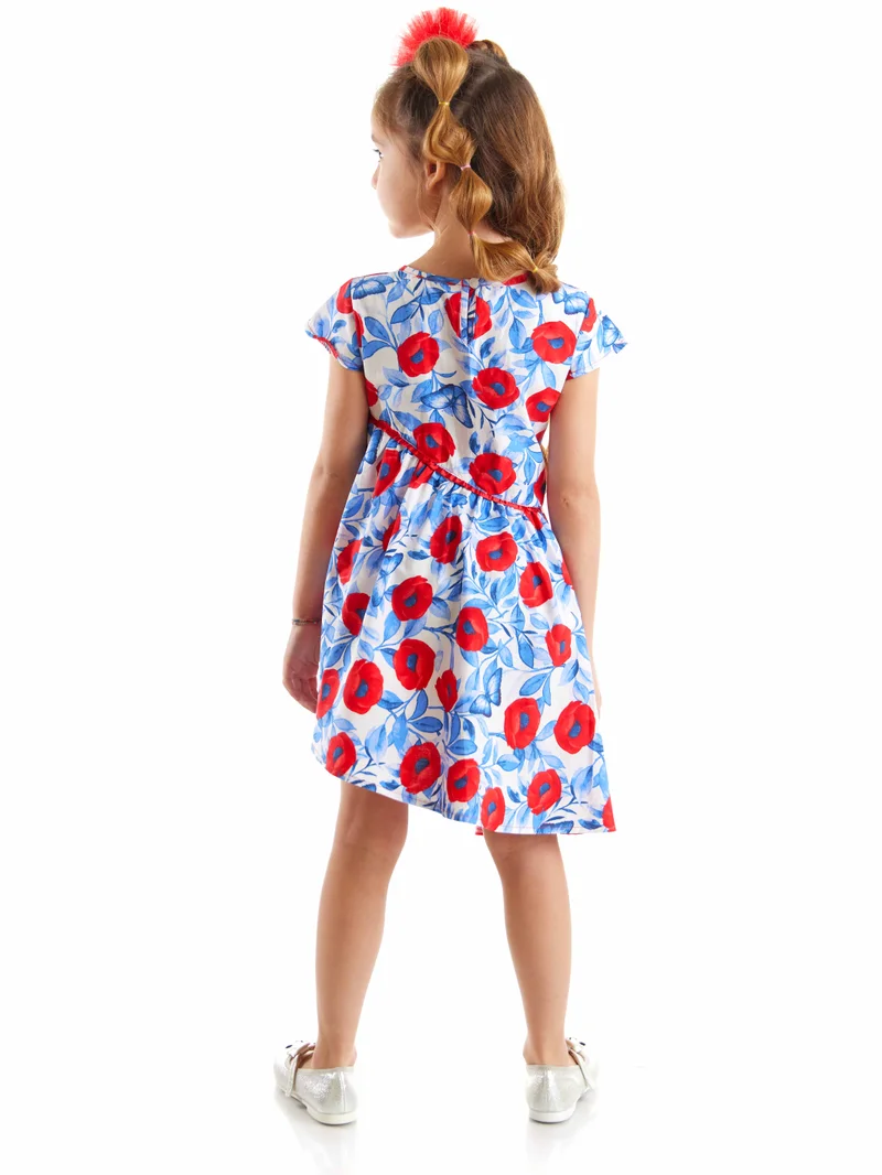 MSHB&G Poppy Red&Blue Poplin Girl Dress
